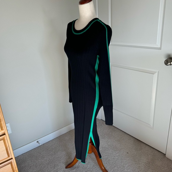 Daily Practice by Anthropologie Long-Sleeve Sporty Sweater Dress Black Green - Picture 6 of 12